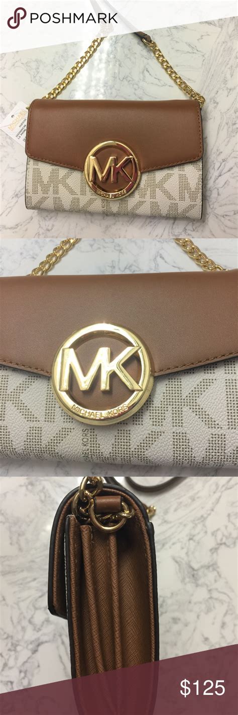 nwt michael kors hudson large phone crossbody brown sales|NWT Michael Kors Hudson Large Phone Crossbody Bag Vanilla .